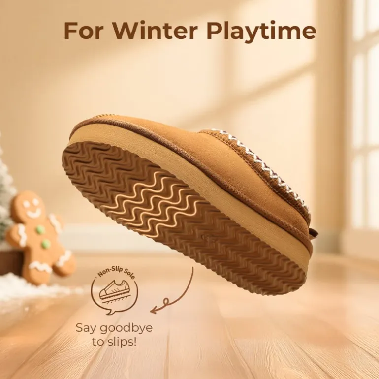 Kids’ Cozy Wide Toe Winter Slippers
