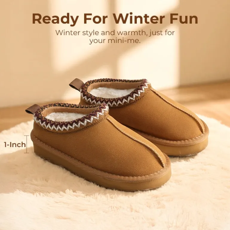 Kids’ Cozy Wide Toe Winter Slippers