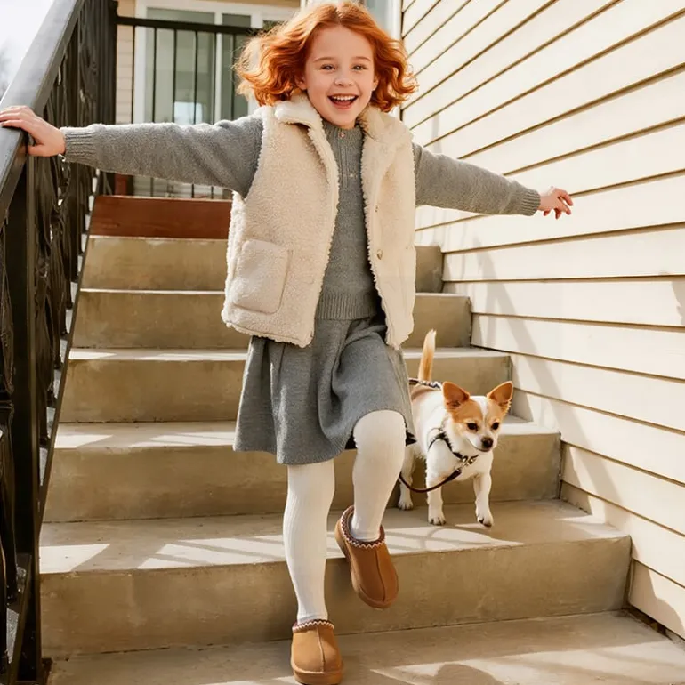 Kids’ Cozy Wide Toe Winter Slippers