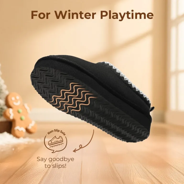 Kids’ Cozy Wide Toe Winter Slippers