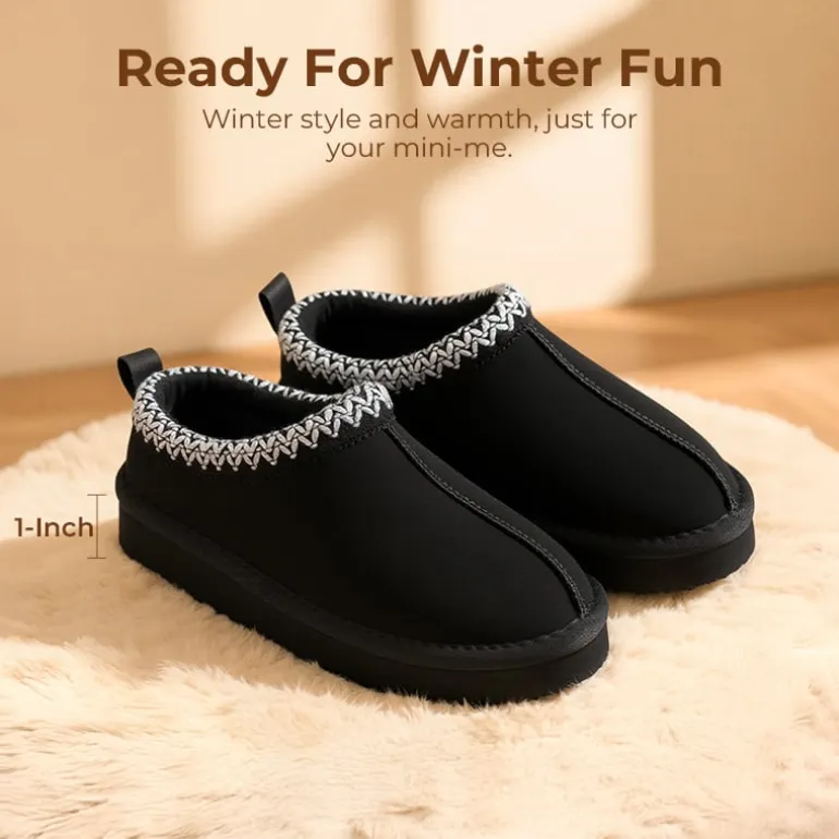 Kids’ Cozy Wide Toe Winter Slippers