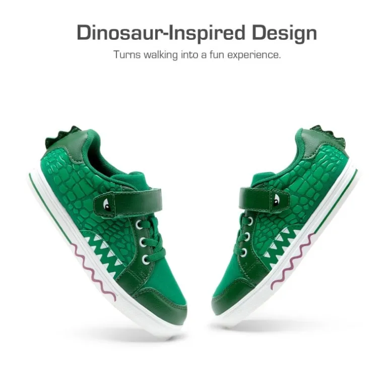 Kids’ Dinosaur-Inspired Hook-and-Loop Sneakers