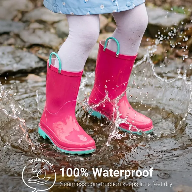 Kids' Easy-on Waterproof Rain Boots