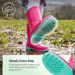 Kids' Easy-on Waterproof Rain Boots