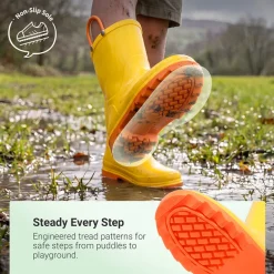 Kids' Easy-on Waterproof Rain Boots