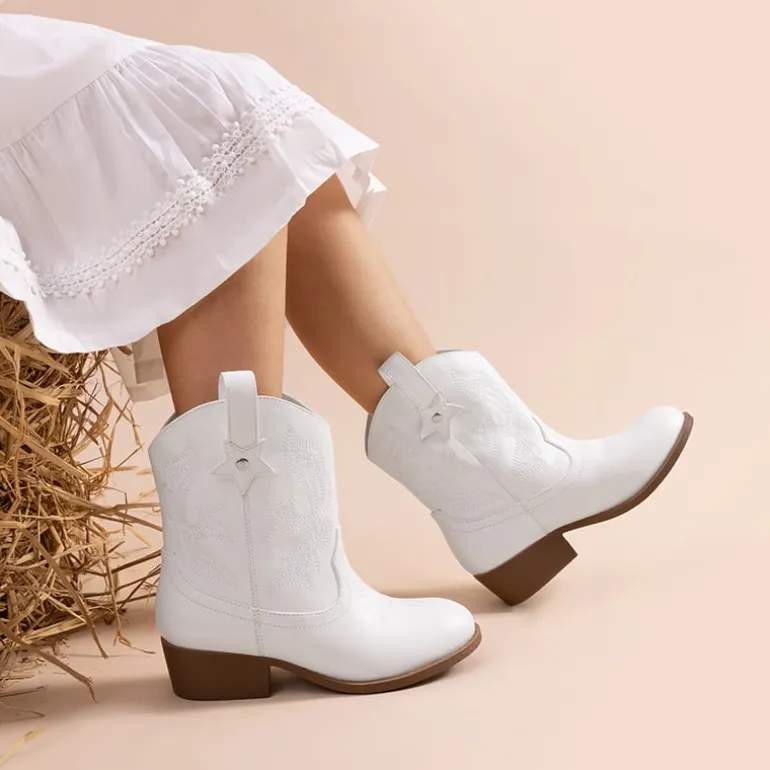 Kids’ Embroidered Slip-On Cowgirl Boots