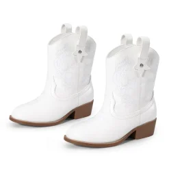 Kids’ Embroidered Slip-On Cowgirl Boots