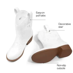 Kids’ Embroidered Slip-On Cowgirl Boots