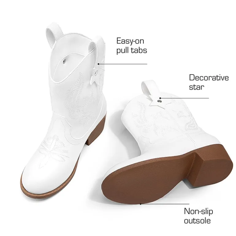 Kids’ Embroidered Slip-On Cowgirl Boots