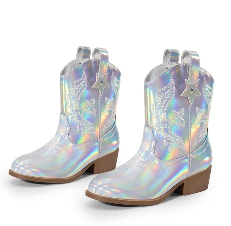 Kids’ Embroidered Slip-On Cowgirl Boots