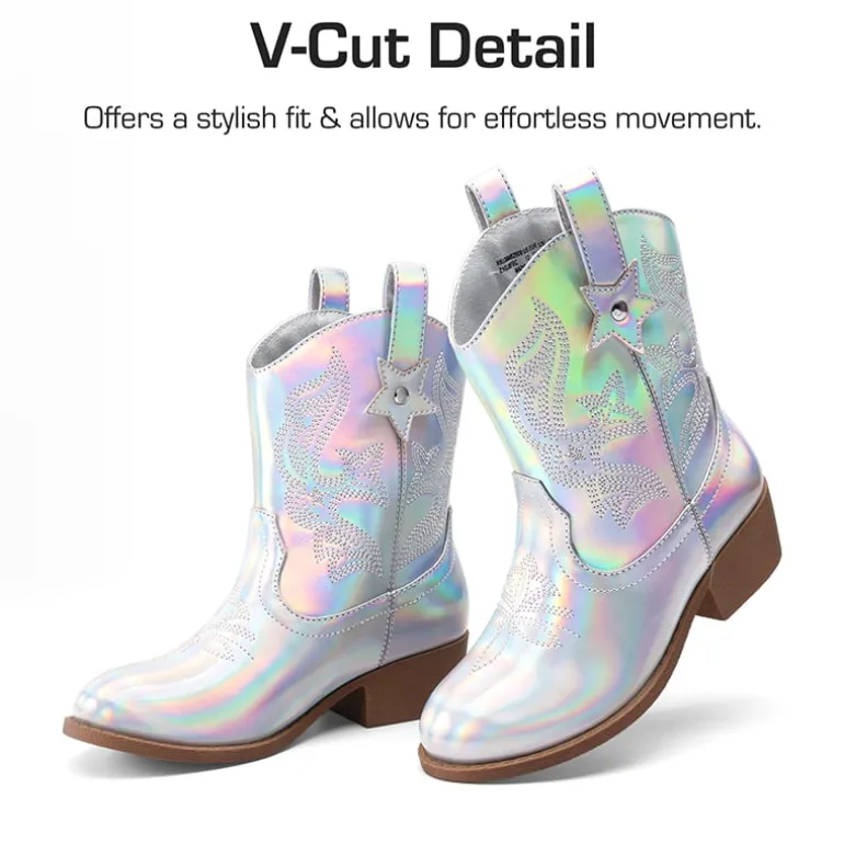 Kids’ Embroidered Slip-On Cowgirl Boots