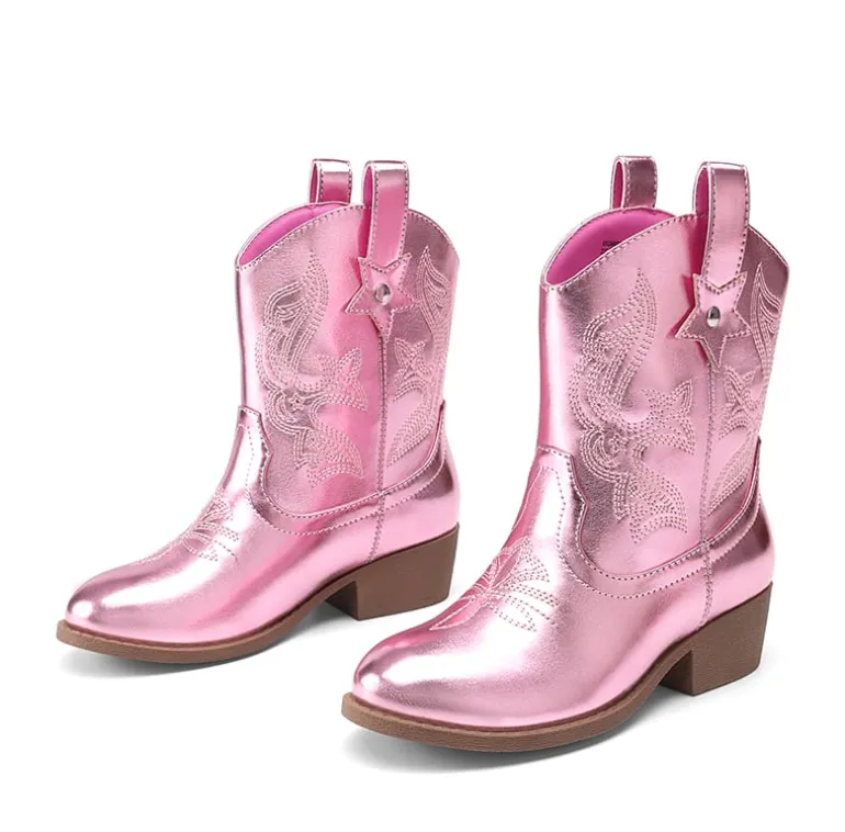 Kids’ Embroidered Slip-On Cowgirl Boots