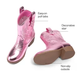 Kids’ Embroidered Slip-On Cowgirl Boots