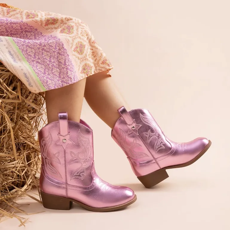 Kids’ Embroidered Slip-On Cowgirl Boots