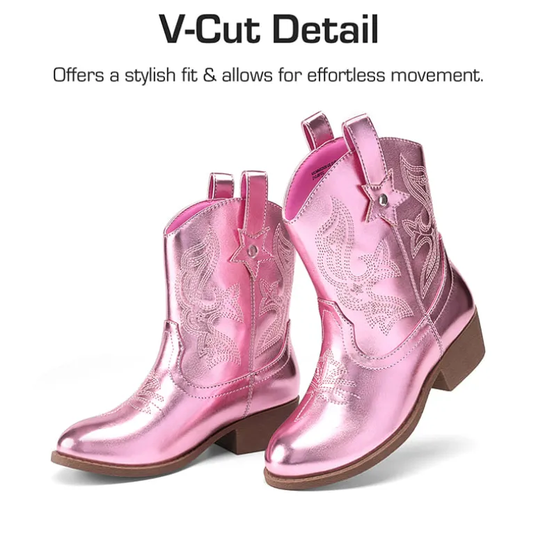 Kids’ Embroidered Slip-On Cowgirl Boots