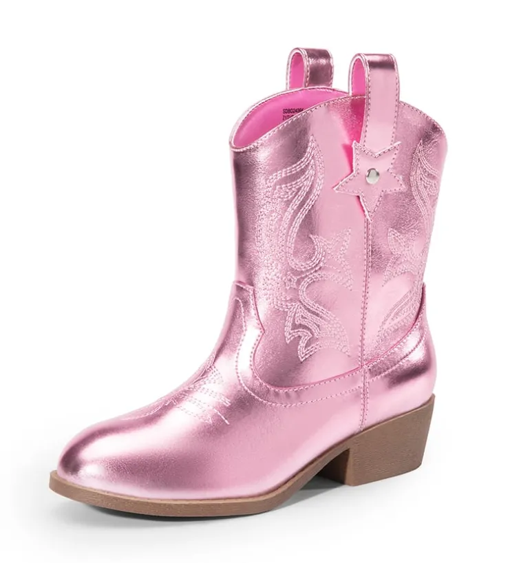 Kids’ Embroidered Slip-On Cowgirl Boots
