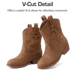 Kids’ Embroidered Slip-On Cowgirl Boots