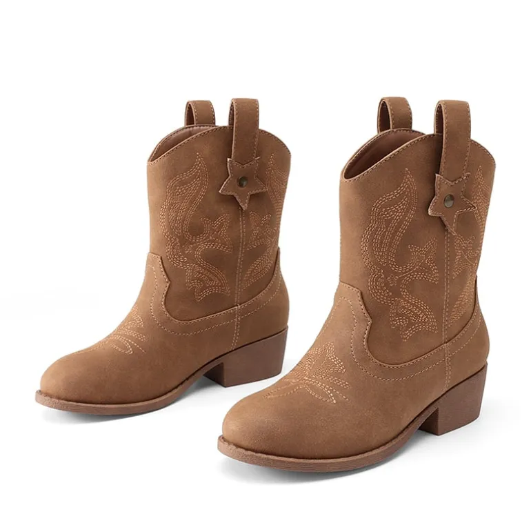 Kids’ Embroidered Slip-On Cowgirl Boots