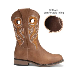 Kids’ Embroidered Square Toe Cowboy Boots