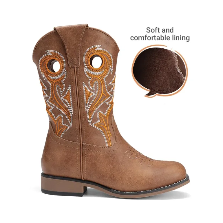 Kids’ Embroidered Square Toe Cowboy Boots