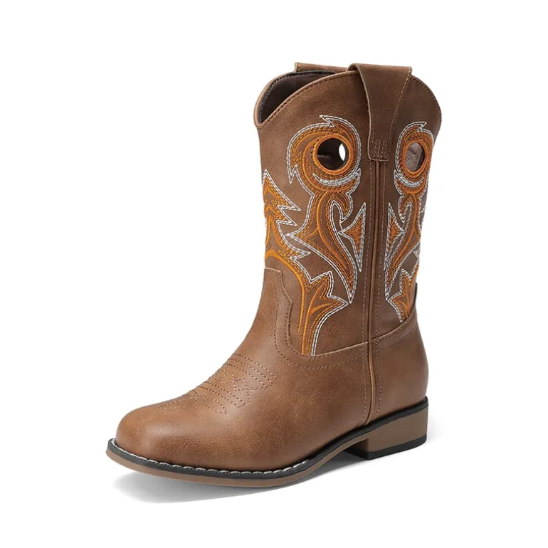 Kids’ Embroidered Square Toe Cowboy Boots