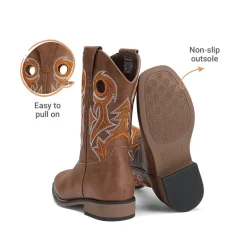 Kids’ Embroidered Square Toe Cowboy Boots