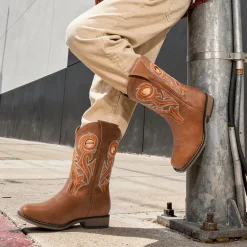 Kids’ Embroidered Square Toe Cowboy Boots