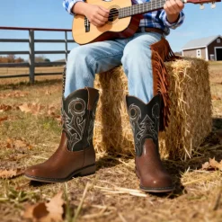 Kids’ Embroidered Square Toe Cowboy Boots