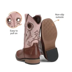 Kids’ Embroidered Square Toe Cowboy Boots