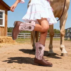 Kids’ Embroidered Square Toe Cowboy Boots