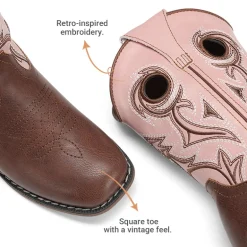 Kids’ Embroidered Square Toe Cowboy Boots