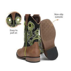Kids’ Embroidered Square Toe Cowboy Boots