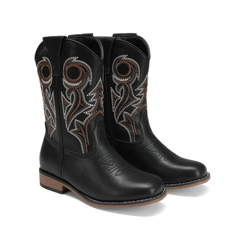 Kids’ Embroidered Square Toe Cowboy Boots