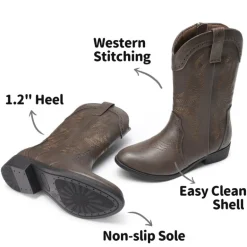 Kids Embroidery Western Cowboy Boots