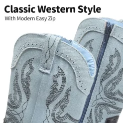 Kids Embroidery Western Cowboy Boots