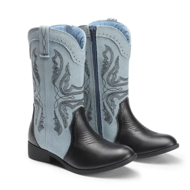 Kids Embroidery Western Cowboy Boots