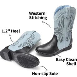 Kids Embroidery Western Cowboy Boots