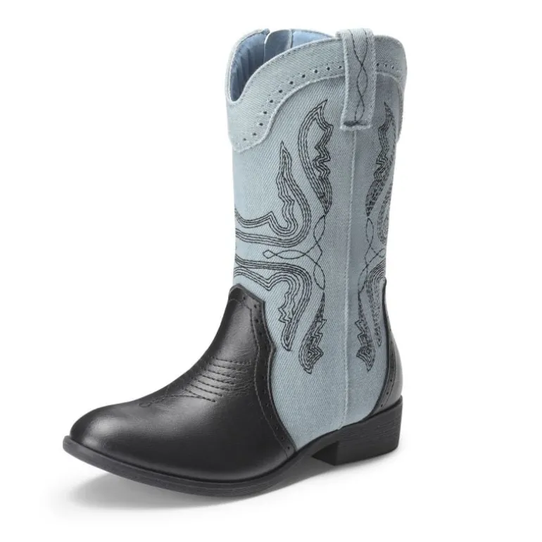 Kids Embroidery Western Cowboy Boots