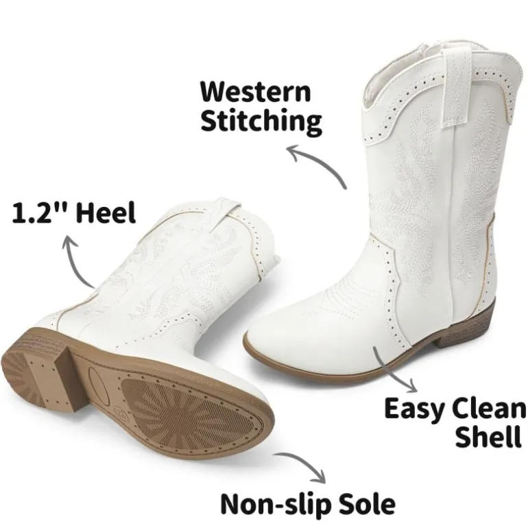 Kids Embroidery Western Cowboy Boots