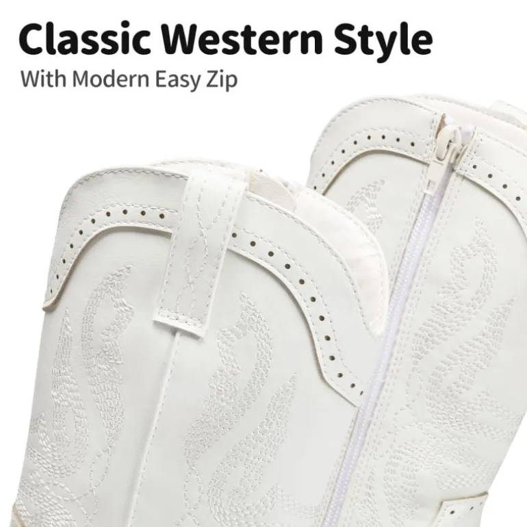 Kids Embroidery Western Cowboy Boots