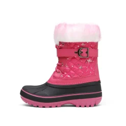 Kids Faux Fur Trim Mid-calf Boots