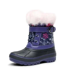Kids Faux Fur Trim Mid-calf Boots