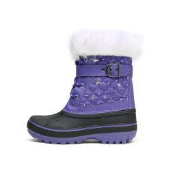 Kids Faux Fur Trim Mid-calf Boots