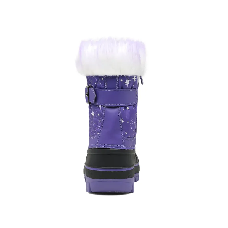 Kids Faux Fur Trim Mid-calf Boots