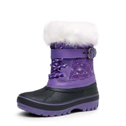 Kids Faux Fur Trim Mid-calf Boots