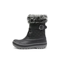 Kids Faux Fur Trim Mid-calf Boots