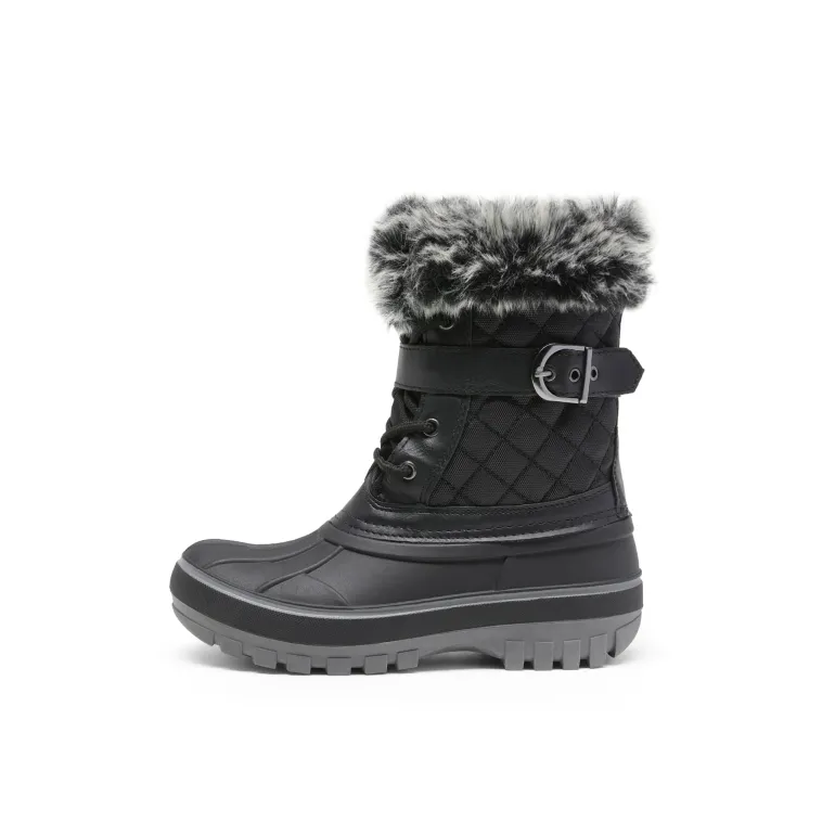 Kids Faux Fur Trim Mid-calf Boots