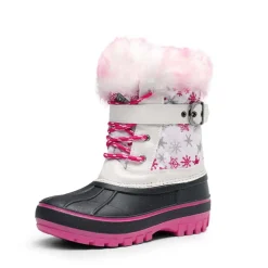 Kids Faux Fur Trim Mid-calf Boots