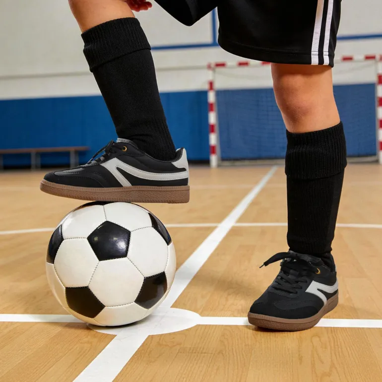 Kids Faux Suede Toe Cap Soccer Cleats