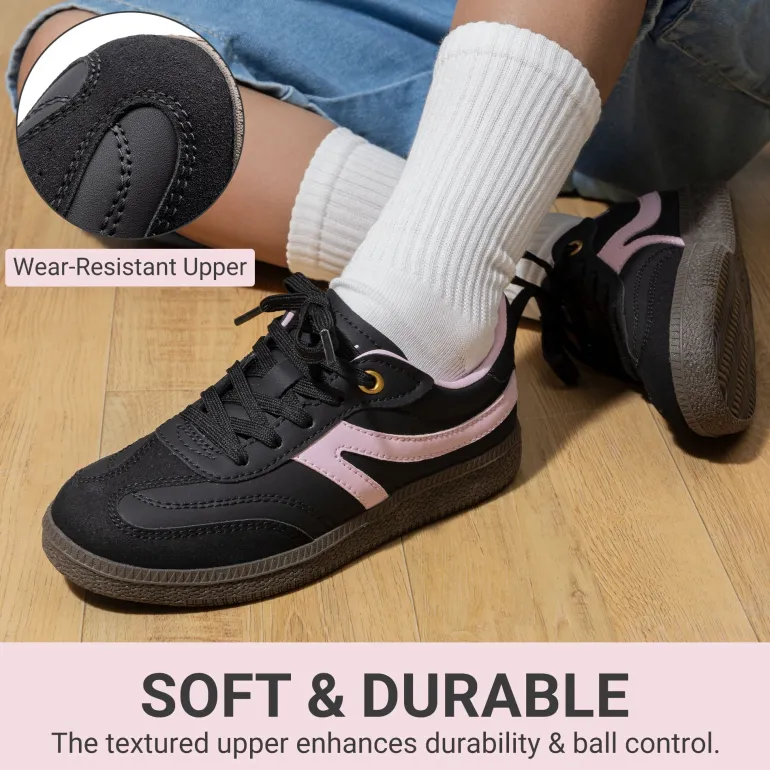 Kids Faux Suede Toe Cap Soccer Cleats